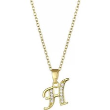 SY Aksesuar Çelik Gold Harf Kolye 45CM