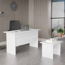 L'occi Concept Diego Ab Ofis Masa Sehpa 2'li Büro Masa Takımı Beyaz
