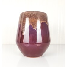 Emel Ceramics Cybeles – Işıltı Serisi El Yapımı Seramik Kupa, Bakır Işıltılı Sır, Latte & Espresso İçin, 320 ml