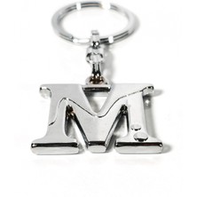 Moncuk Design M Harfi Gümüş Renk Metal Anahtarlık – Minimal ve Şık Harf Tasarımı