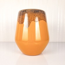 Emel Ceramics Cybeles – Işıltı Serisi El Yapımı Seramik Kupa, Bakır Işıltılı Sır, Latte & Espresso İçin, 320 ml