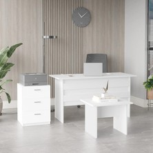 L'occi Concept Diego Abc Ofis Masa sehpa Keson 3 'lü Büro Masa Takımı Beyaz