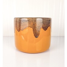 Emel Ceramics Ceres – Işıltı Serisi El Yapımı Seramik Espresso Kupası, Modern Form, Bakır Işıltılı Sır, 240 ml