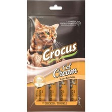Crocus Tavuklu Krema Ek Besin Takviyesi Kedi Ödülü 4 Adet x 15 gr