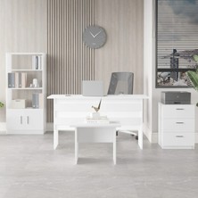 L'occi Concept Diego ABCD Ofis Masa Sehpa Keson Kitaplık 4'lü Büro Masa Takımı Beyaz