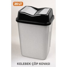 Şenfa Home 20 Litre Çift Kapaklı Kelebek Çöp Kovası - Tezgah Üstü Banyo Mutfak Ofis Çöp Kovası