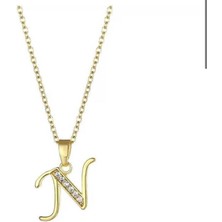SY Aksesuar Çelik Gold Harf Kolye 45CM