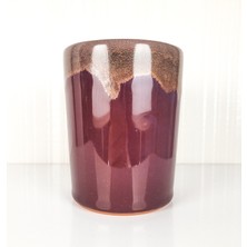 Emel Ceramics Nike – Işıltı Serisi El Yapımı Seramik Kupa, Bakır Işıltılı Sır, Latte & Cappuccino İçin, 300 ml