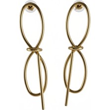 Kurdele Model Gold Renk Küpe