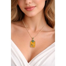 Ares 01 Store 💗arı Figürlü Petek Desenli Zirkon Taşlı Altın Renk Kolye💗