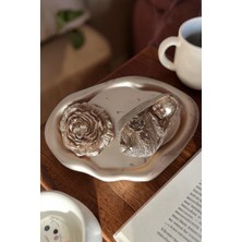 Doğal Altın Renkli Bebek ve Gül Temalı Dekoratif Tepsi Seti - Hediyelik Obje