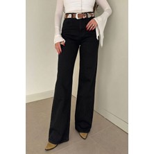 Magarde Tintli Wide Leg Jean- Siyah