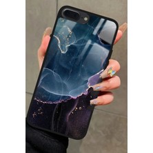 Snacase Apple iPhone 8 Plus Uyumlu Karışık Mermer Tasarımlı Parlak Silikon Kılıf