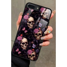 Snacase Apple iPhone 8 Plus Uyumlu Kurukafa Tasarımlı Parlak Silikon Kılıf