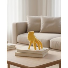Hayat Store 3D Sarı El Tasarım Dekor 17X16 cm Konsol ve Şömine Üstü Aksesuar - Lisinya