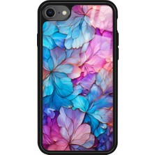 Snacase Apple iPhone 7 Uyumlu Pembe Çiçek Tasarımlı Parlak Silikon Kılıf