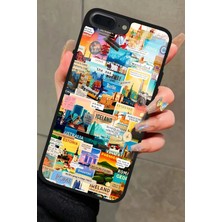 Snacase Apple iPhone 8 Plus Uyumlu Travel Tasarımlı Parlak Silikon Kılıf