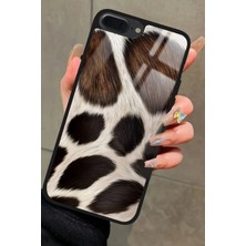 Snacase Apple iPhone 7 Plus Uyumlu Kahverengi Leopar Tasarımlı Parlak Silikon Kılıf