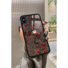 Snacase Apple iPhone Xs Max Uyumlu Van Gogh Kırmızı Ağaç Tablo Tasarımlı Glossy Silikon Kılıf