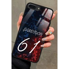 Snacase Apple iPhone 8 Plus Uyumlu Şampiyon 61 Yazılı Parlak Silikon Kılıf