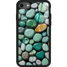 Snacase Apple iPhone 8 Uyumlu Yeşil Taş Tasarımlı Parlak Silikon Kılıf