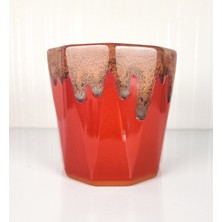 Emel Ceramics Juno – Işıltı Serisi El Yapımı Seramik Kahve Kupası, 10 Köşeli Yıldız Ağız Formu, 300 ml