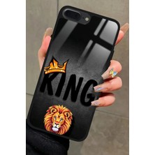 Snacase Apple iPhone 8 Plus Uyumlu Aslan - King Tasarımlı Parlak Silikon Kılıf