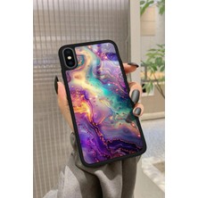 Snacase Apple iPhone x Uyumlu Karışık Mermer Tasarımlı Parlak Silikon Kılıf