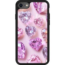 Snacase Apple iPhone Se Uyumlu Simli Taş Tasarımlı Parlak Silikon Kılıf