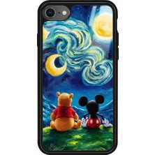 Snacase Apple iPhone 8 Uyumlu Mıckey Donald Tasarımlı Glossy Silikon Kılıf