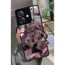 Snacase Oppo A3 5g Uyumlu Pembe Kelebek Tasarımlı Glossy Silikon Kılıf
