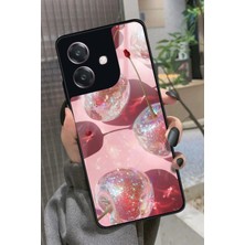 Snacase Oppo A3 5g Uyumlu Simli Kiraz Tasarımlı Parlak Silikon Kılıf