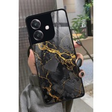Snacase Oppo A3 5g Uyumlu Siyah Mermer Tasarımlı Parlak Silikon Kılıf