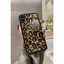 Snacase Apple iPhone Xs Max Uyumlu Kahverengi Leopar Tasarımlı Parlak Silikon Kılıf
