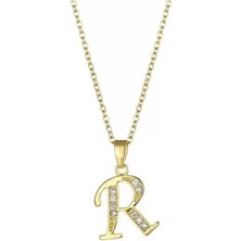 SY Aksesuar Çelik Gold Harf Kolye 45CM