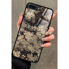 Snacase Apple iPhone 7 Plus Uyumlu Beyaz Çiçek Tasarımlı Parlak Silikon Kılıf
