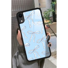 Snacase Apple iPhone Xr Uyumlu Beyaz Kurdele Tasarımlı Parlak Silikon Kılıf