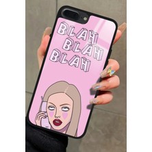 Snacase Apple iPhone 8 Plus Uyumlu Blah Blah Yazılı Parlak Silikon Kılıf