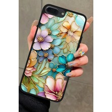 Snacase Apple iPhone 8 Plus Uyumlu Karışık Çiçek Tasarımlı Parlak Silikon Kılıf