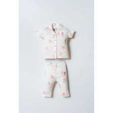 U.S. Polo Assn. U.s. Polo Assn Kız Bebek Gömlek Pijama Beyaz-Pudra