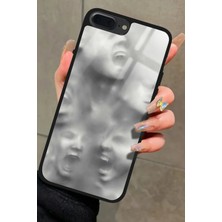 Snacase Apple iPhone 8 Plus Uyumlu Beyaz Sanat Tasarımlı Parlak Silikon Kılıf
