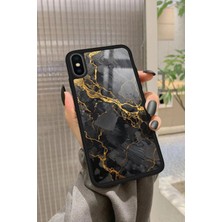 Snacase Apple iPhone x Uyumlu Siyah Mermer Tasarımlı Parlak Silikon Kılıf