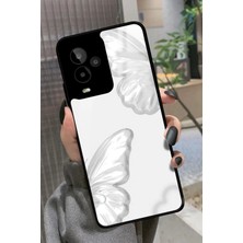 Snacase General Mobile Gm 24 Pro Uyumlu Beyaz Kelebek Tasarımlı Parlak Silikon Kılıf