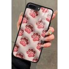 Snacase Apple iPhone 7 Plus Uyumlu Pembe Kedi Patisi Tasarımlı Parlak Silikon Kılıf