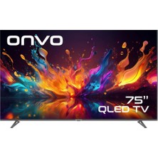 Onvo 75VQ90F3UA 4K Ultra Hd 75" 190 Ekran Uydu Alıcılı Google Smart QLED Tv