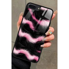 Snacase Apple iPhone 7 Plus Uyumlu Pembe Zebra Tasarımlı Parlak Silikon Kılıf