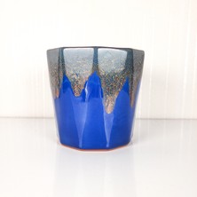 Emel Ceramics Juno – Işıltı Serisi El Yapımı Seramik Kahve Kupası, 10 Köşeli Yıldız Ağız Formu, 300 ml