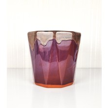 Emel Ceramics Juno – Işıltı Serisi El Yapımı Seramik Kahve Kupası, 10 Köşeli Yıldız Ağız Formu, 300 ml