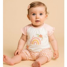 Jolly Joy Gökkuşağı Nakışlı Kız Bebek Alt Üst Takım - Somon - 9 - 12 Ay Somon