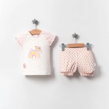 Jolly Joy Gökkuşağı Nakışlı Kız Bebek Alt Üst Takım - Pembe - 9 - 12 Ay Pembe